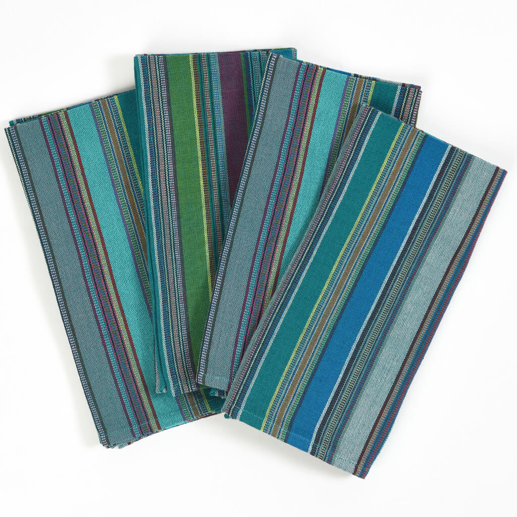 Turquoise greens cloth napkins