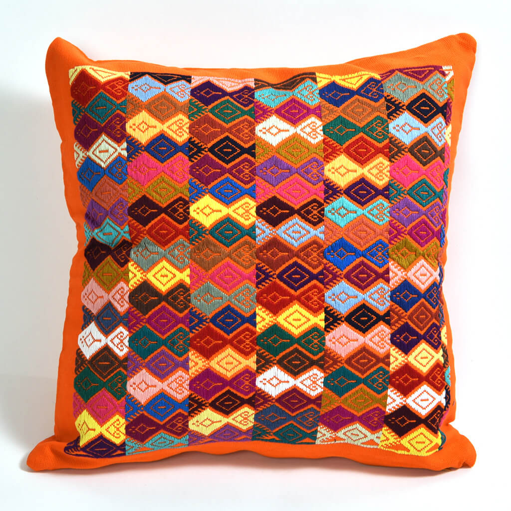 Tangerine Brocade Throw Pillow | Design "C"