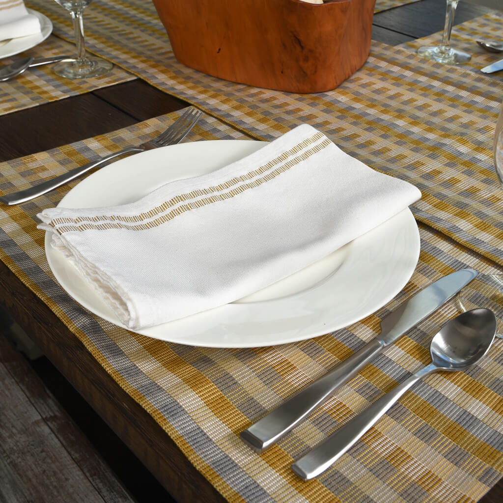 Hand Woven Cuadritos Placemats | Champagne