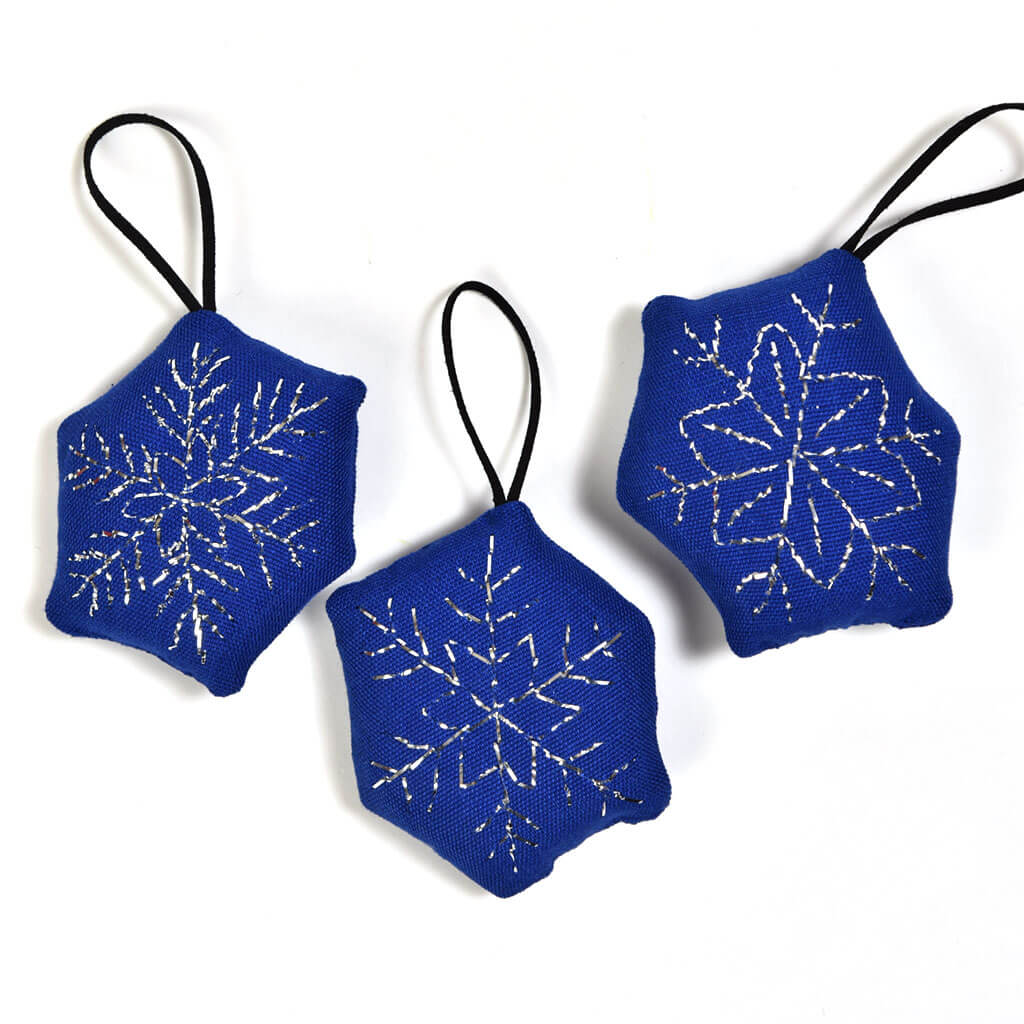 Hand embroidered Christmas Ornaments | Snowflake