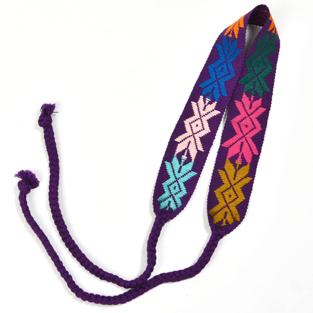 Boho Embroidered Headband | Purple