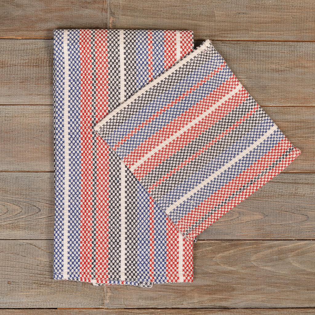 Hand Woven Hache Dish Towel with Dish Cloth