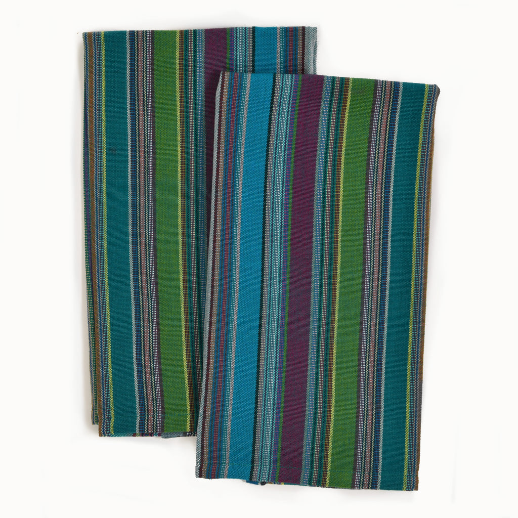Hand Woven Striped Kitchen Towels | Quetzal Jade