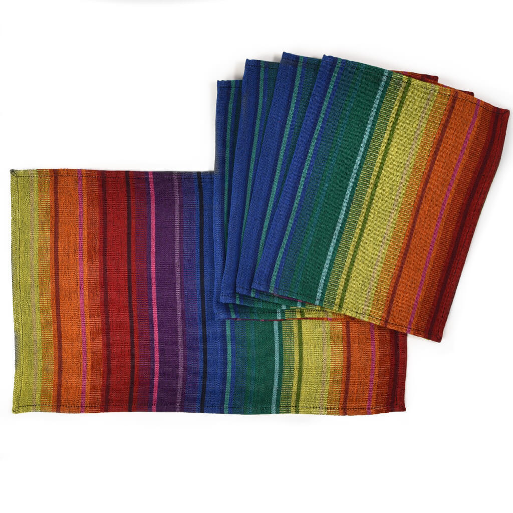 Hand Woven Striped Placemat Set