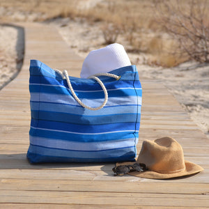 stormy Blues beach tote
